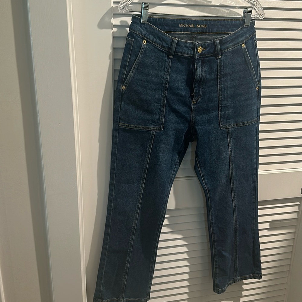 NWOT Michael Kors Boot Leg Jeans with Rectangular Front Pockets and Front Seam.